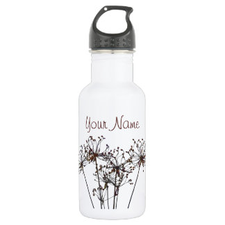 Watercolor Dried Flowers Water Bottle