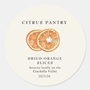 Watercolor Dried Orange slices  Classic Round Sticker