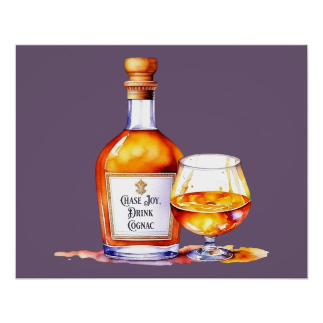 Watercolor Drink Cognac Poster (Front)