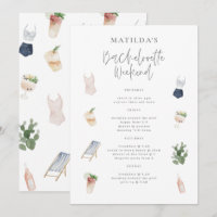 Watercolor drinks bachelorette weekend itinerary