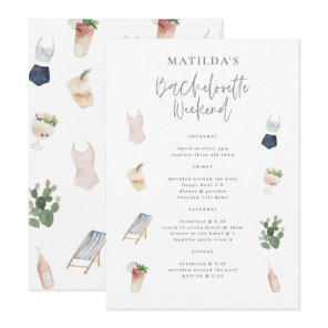 Watercolor drinks bachelorette weekend itinerary