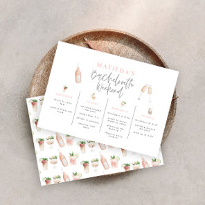 Watercolor drinks bachelorette weekend itinerary