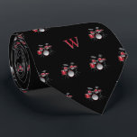 Watercolor Drum Kit Jazz Music Monogrammed Black Neck Tie<br><div class="desc">Strike a stylish chord with our Red and Grey Drum Kit Tie – a harmonious fusion of musical flair and personalized elegance. This tie isn't just an accessory; it's a visual celebration of the rhythmic energy found in the heart of every drummer and rock music lover. Featuring a meticulously detailed...</div>