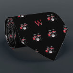 Watercolor Drum Kit Jazz Music Monogrammed Black Neck Tie<br><div class="desc">Strike a stylish chord with our Red and Grey Drum Kit Tie – a harmonious fusion of musical flair and personalized elegance. This tie isn't just an accessory; it's a visual celebration of the rhythmic energy found in the heart of every drummer and rock music lover. Featuring a meticulously detailed...</div>