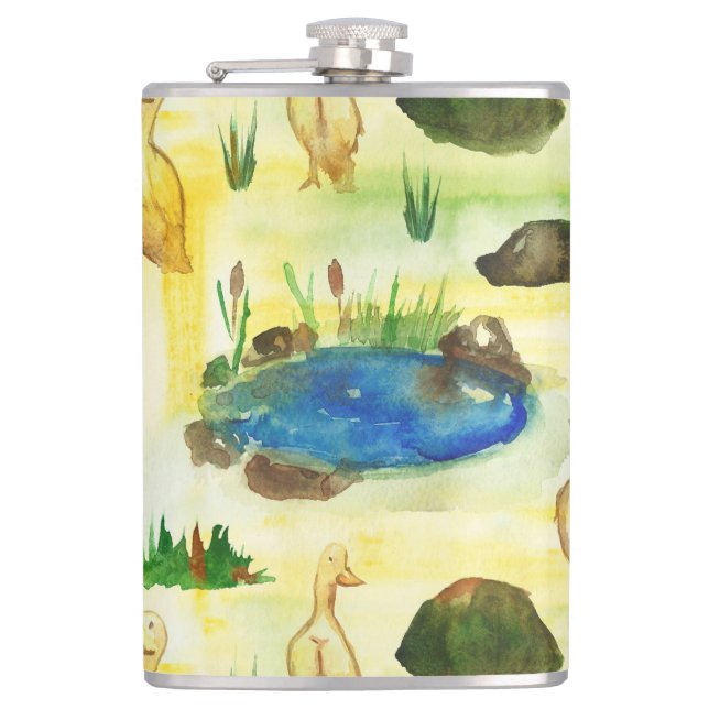 Watercolor duck flask (Front)