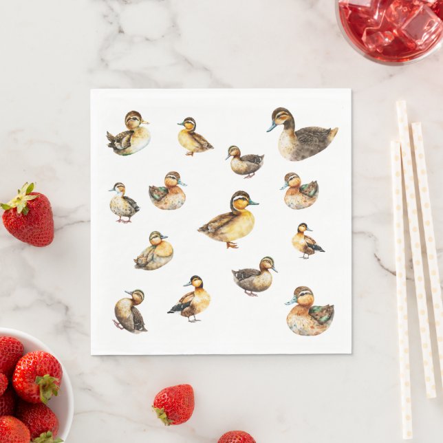 Watercolor Duck Napkins (Insitu)