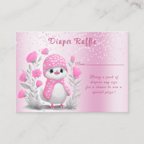 Watercolor Duck Pink Floral Baby Shower Enclosure Card