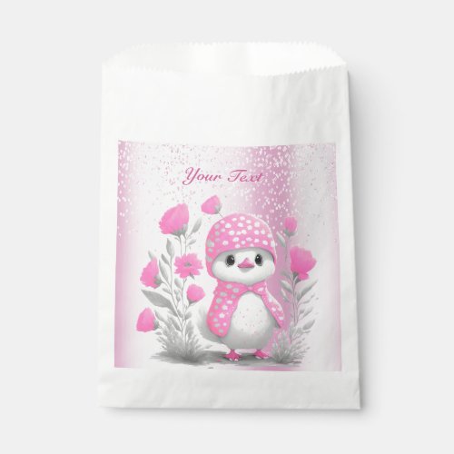 Watercolor Duck Pink Floral Favor Bag