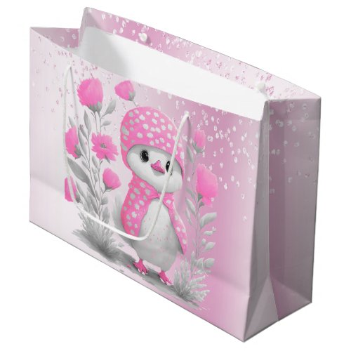 Watercolor Duck Pink Floral Gift Bag