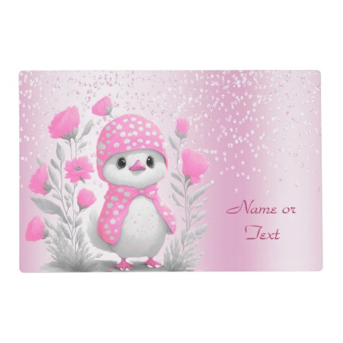 Watercolor Duck Pink Floral Placemat