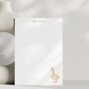 Watercolor Duckling Duck Personalized Stationery Note Card