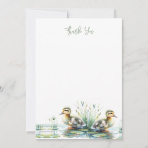 Watercolor Duckling Thank You Card