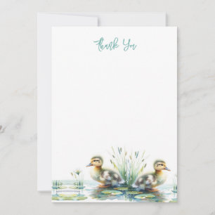 Watercolor Duckling Thank You Card