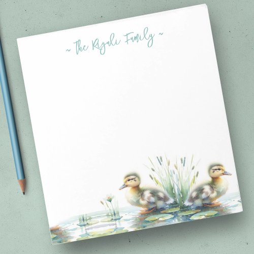 Watercolor Ducks Personalized Stationery Notepad