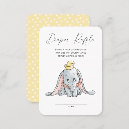 Watercolor Dumbo Diaper Raffle Insert Card