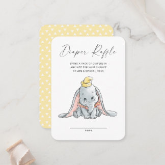 Watercolor Dumbo Diaper Raffle Insert Card
