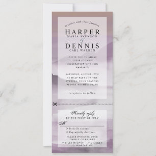 watercolor dusk mountains wedding invite w rsvp