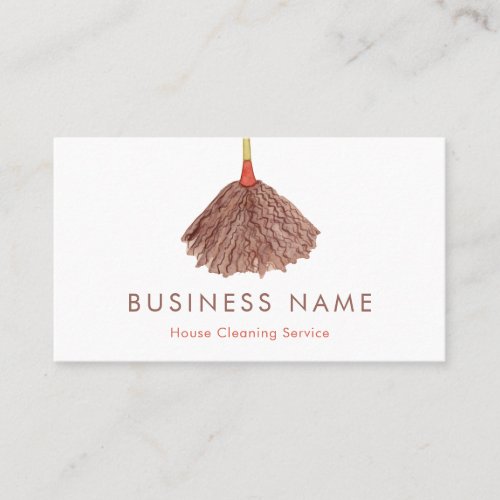 Watercolor Duster House Cleaning Maid Service Business Card