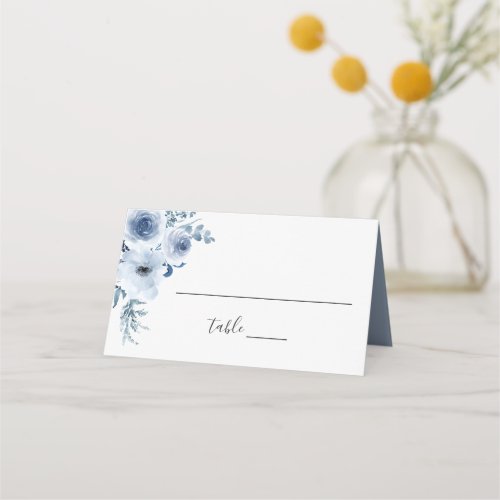 Watercolor Dusty Blue Bohemian Floral Wedding Place Card - Create your own Wedding Place Card with this "Watercolor Dusty Blue Bohemian Floral" template to match your colors and style. This high-quality design is easy to customize to be uniquely yours!  For further customization, please click the "customize further" link and use our design tool to modify this template. If you need help or matching items, please contact me.