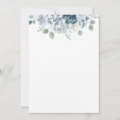 Watercolor Dusty Blue Bridal Shower Invitation (Back)