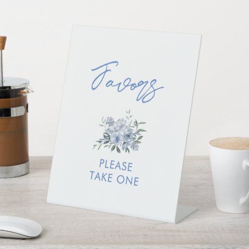 Watercolor Dusty Blue Favors Bridal Shower Sign