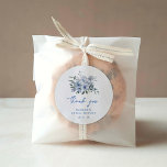 Watercolor Dusty Blue Floral Bridal Shower Classic Round Sticker<br><div class="desc">Watercolor Dusty Blue Floral Bridal Shower Classic Round Sticker</div>