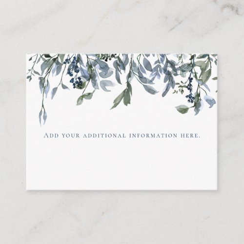 Watercolor Dusty Blue Floral Bridal Shower Enclosure Card