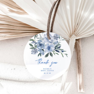 Watercolor Dusty Blue Floral Bridal Shower Favor Tags