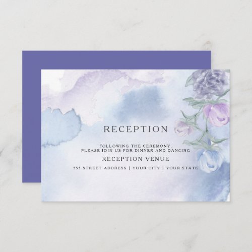 Watercolor Dusty Blue Floral Invitation