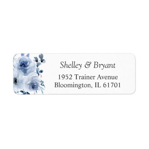 Watercolor Dusty Blue Floral Return Address Label - Watercolor Dusty Blue Floral Return Address Label. 
(1) For further customization, please click the "customize further" link and use our design tool to modify this template. 
(2) If you need help or matching items, please contact me.