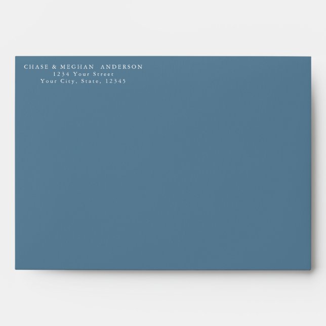 Watercolor Dusty Blue Foliage Envelope (Front)