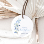 Watercolor Dusty Blue Wildflower Bridal Shower  Favor Tags<br><div class="desc">Watercolor Dusty Blue Wildflower Bridal Shower Favor Tags</div>