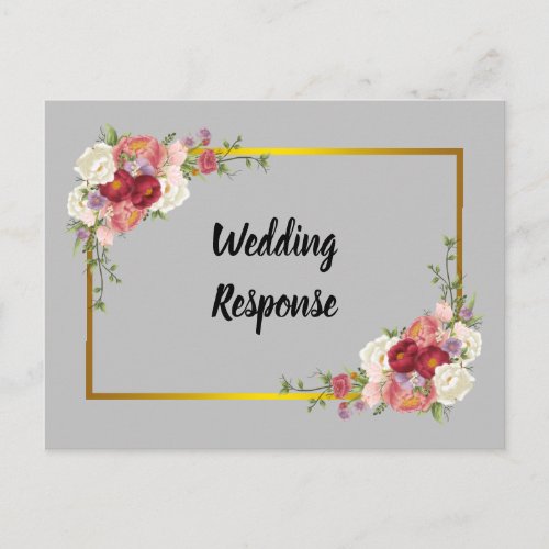 Watercolor Dusty Gray Gold Blush Peach Wedding Pos Postcard