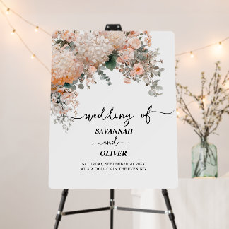 Watercolor Dusty Pink & Ivory Floral Foam Board