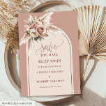Watercolor Dusty Pink Pampas Grass Save the Date Invitation