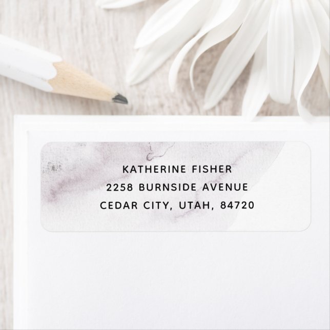 Watercolor Dusty Purple Elegant Wedding Address Label (Insitu)