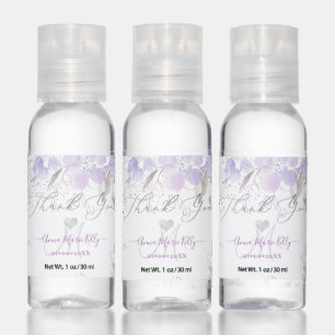 Watercolor Dusty Purple Sweet Peas Thank You Hand Sanitizer