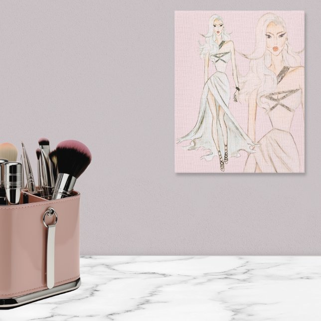 Watercolor Dusty Rose Fashion Model Canvas Print (Creator Uploaded)