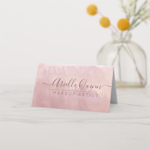 Watercolor Dusty Rose Makeup Artist Appointment Card