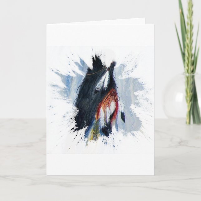 Watercolor Eagle Feathers Holiday Card (Front)