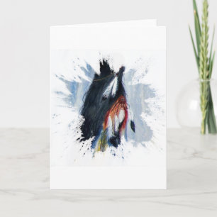 Watercolor Eagle Feathers Holiday Card