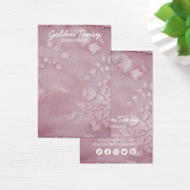Watercolor Earring Necklace Jewelry Display Card (Desk)