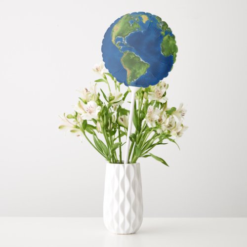 Watercolor Earth globe geography funny 3D illusion Balloon