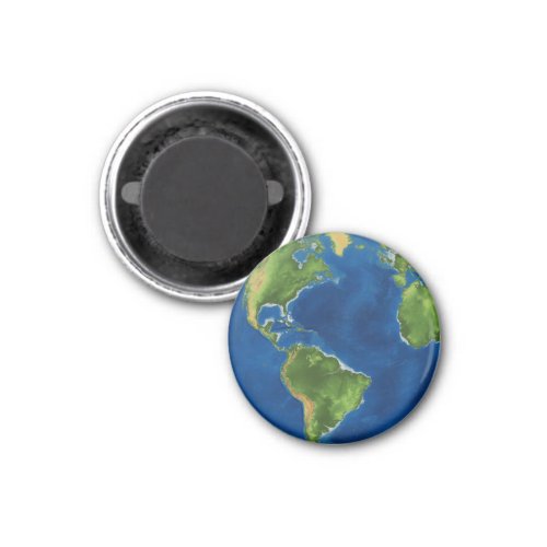 Watercolor Earth globe geography funny 3D illusion Magnet