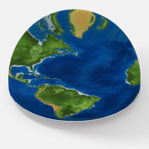 Watercolor Earth globe geography funny 3D illusion Paperweight