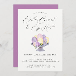 Watercolor Easter Brunch Egg Hunt Invitation