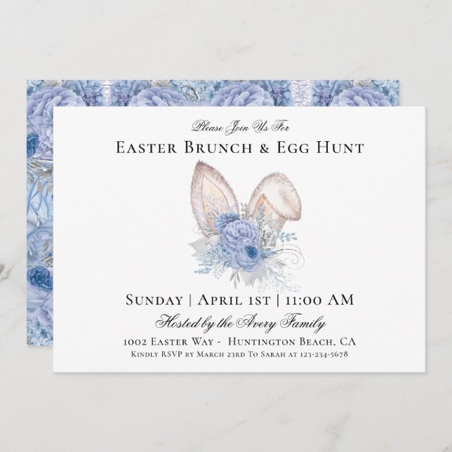 Watercolor Easter Brunch Egg Hunt Invitation (Front/Back)