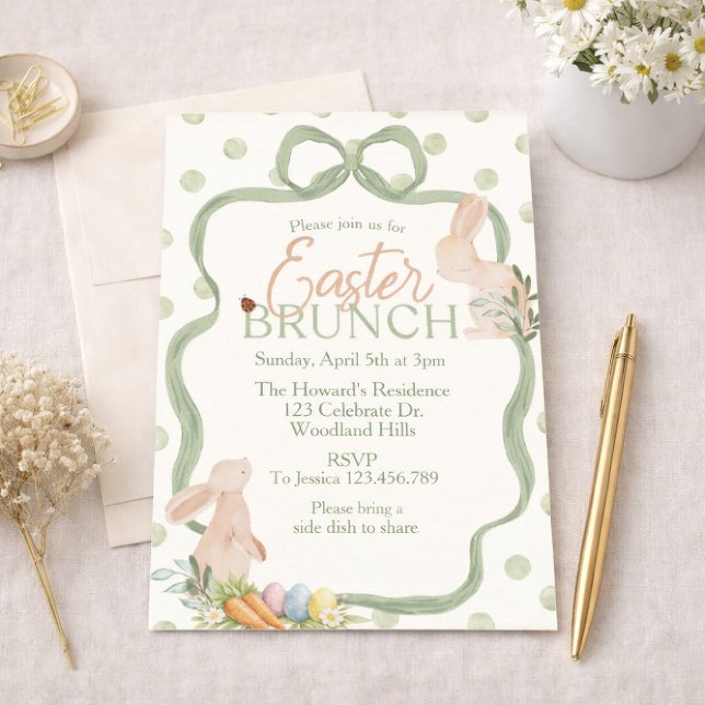 Watercolor Easter Brunch Invitation | Bunny & Gree (Creator Uploaded)