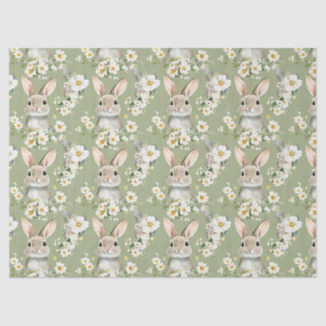 Watercolor Easter Bunnies Tissue Paper (Front)