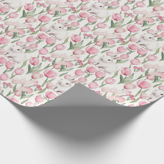 Watercolor Easter Bunnies Wrapping Paper